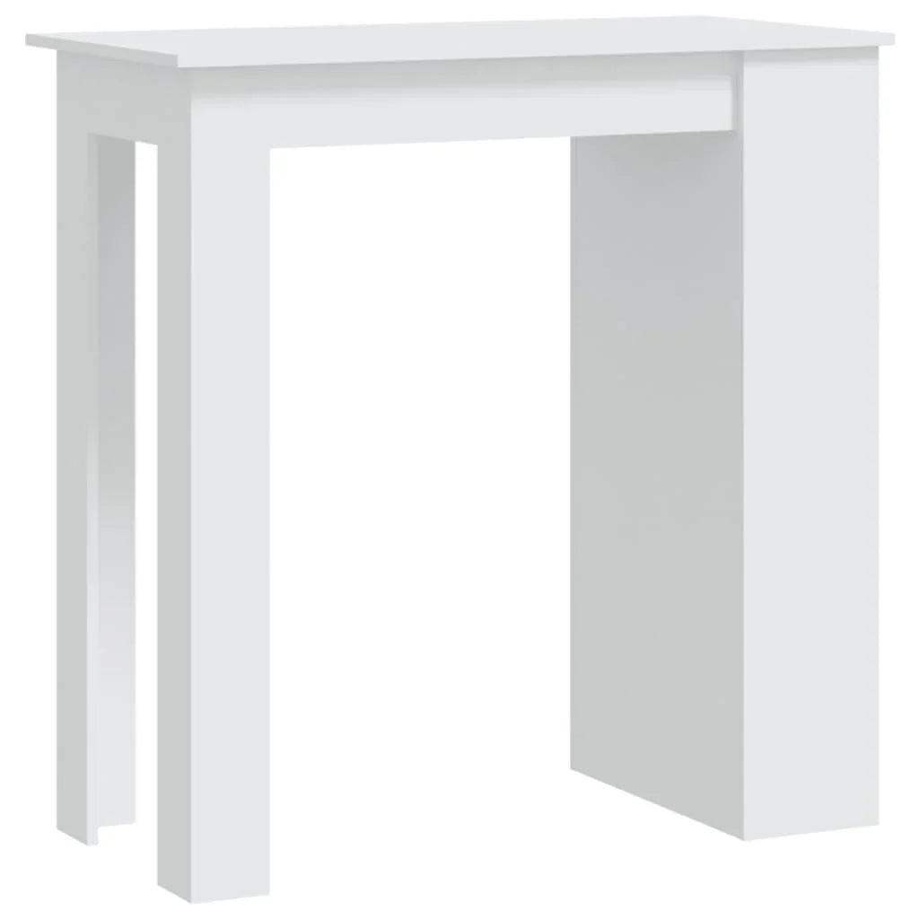 NNEVL Bar Table with Storage Rack White 102x50x103.5 cm Chipboard.