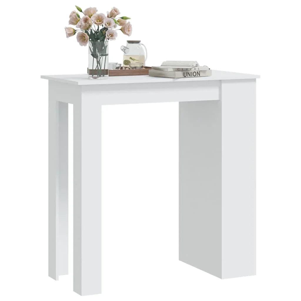 NNEVL Bar Table with Storage Rack White 102x50x103.5 cm Chipboard.