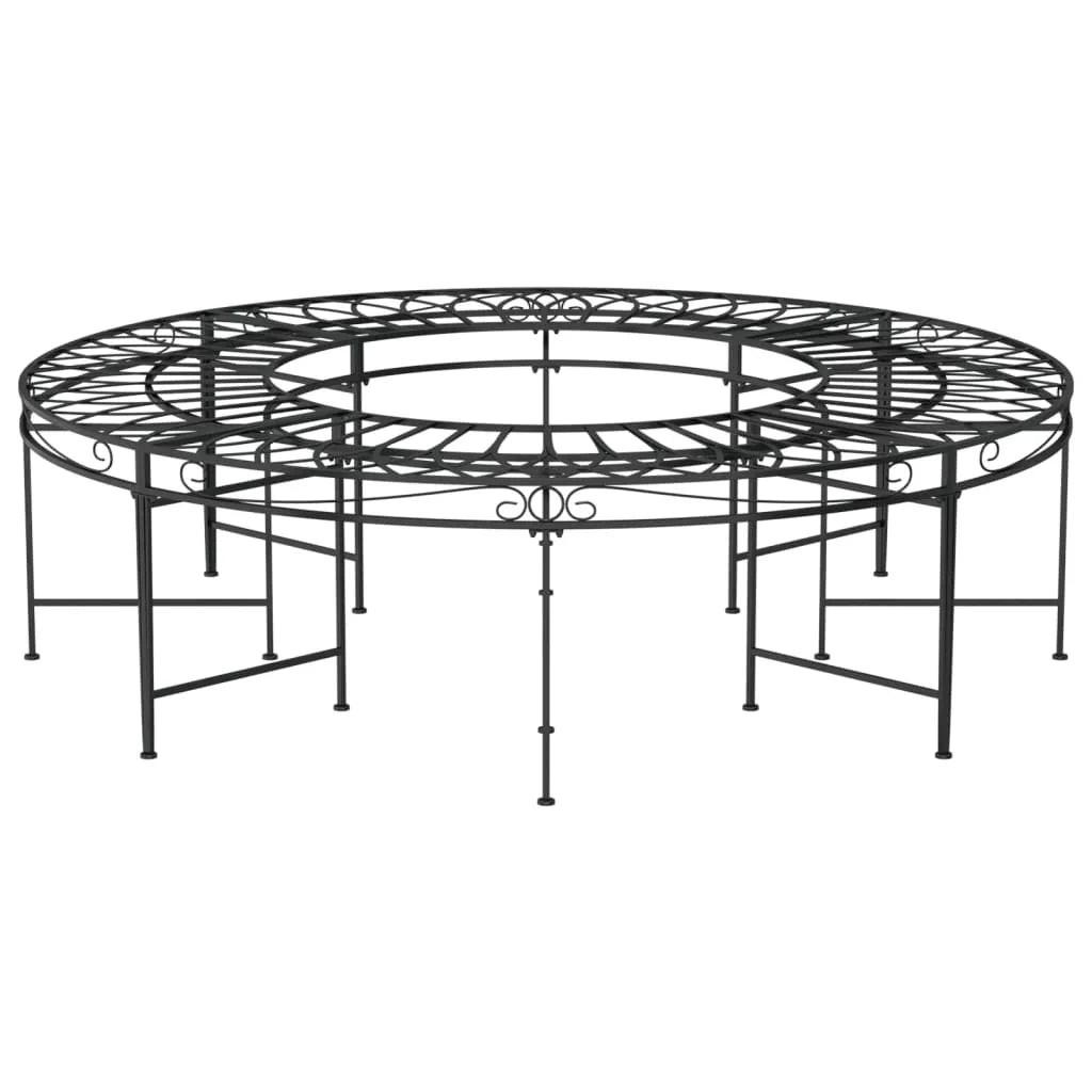 NNEVL Round Tree Bench Ø160 cm Black Steel.