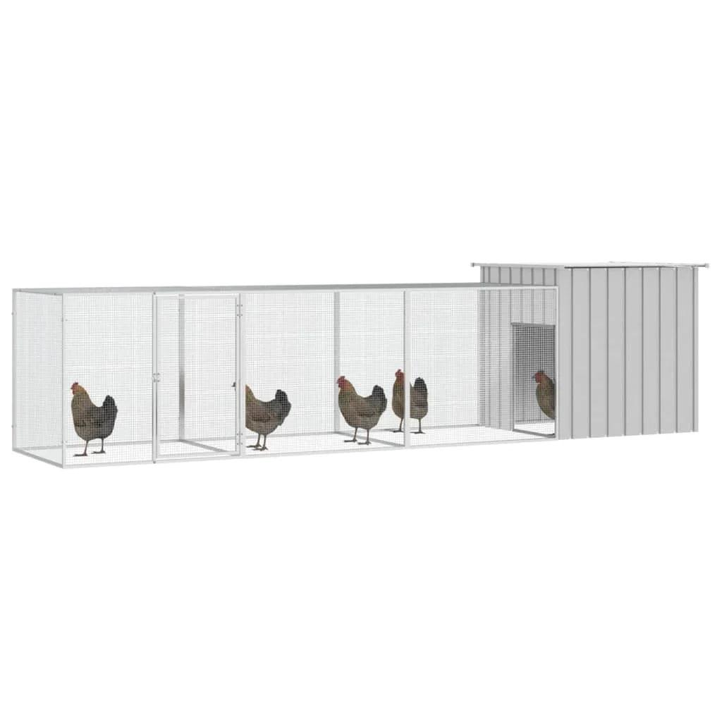 NNEVL Chicken Cage Grey 400x91x100 cm Galvanised Steel.