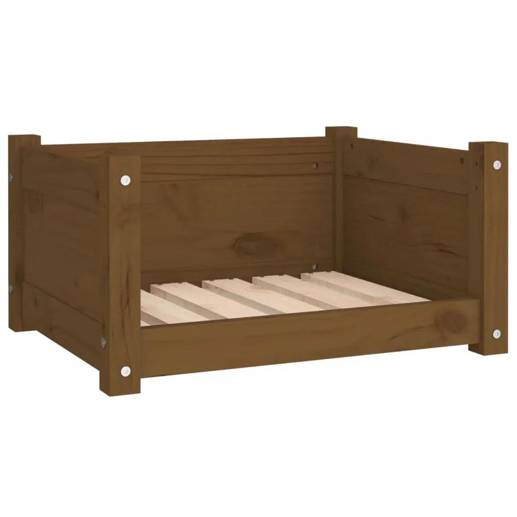 NNEVL Dog Bed Honey Brown 55.5x45.5x28 cm Solid Pine Wood.