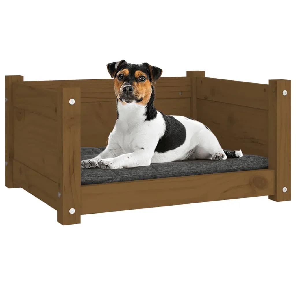 NNEVL Dog Bed Honey Brown 55.5x45.5x28 cm Solid Pine Wood.