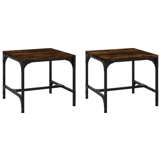 NNEVL Side Tables 2 pcs Smoked Oak 40x40x35 cm Engineered Wood.