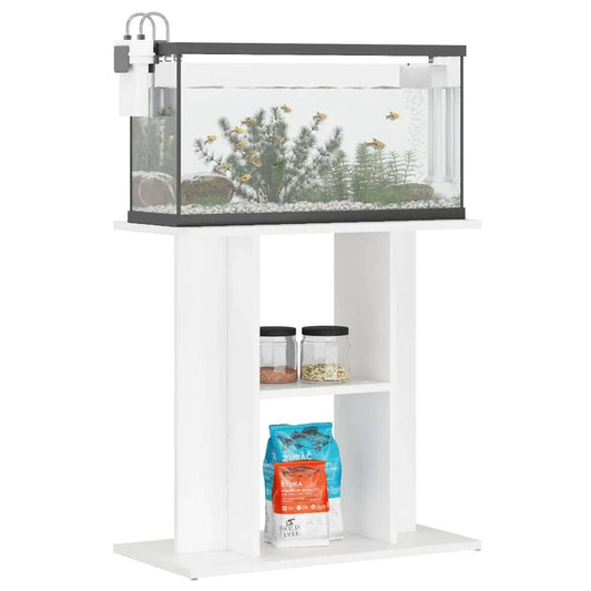 NNEVL Aquarium Stand White 60x30x60 cm Engineered Wood.
