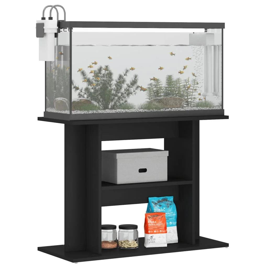 NNEVL Aquarium Stand Black 80x35x60 cm Engineered Wood.