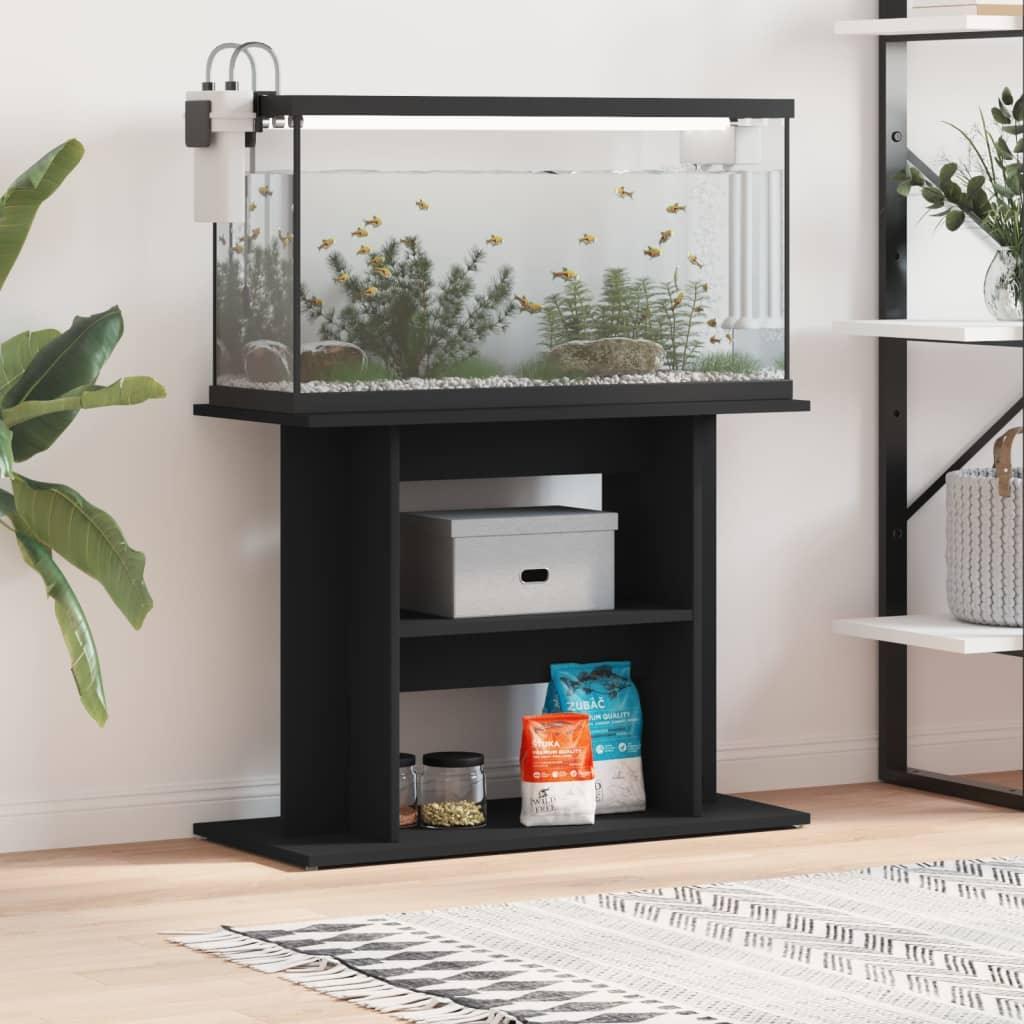 NNEVL Aquarium Stand Black 80x35x60 cm Engineered Wood.