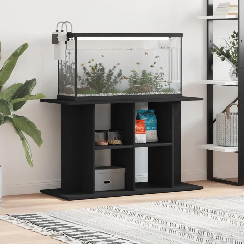 NNEVL Aquarium Stand Black 100x40x60 cm Engineered Wood.