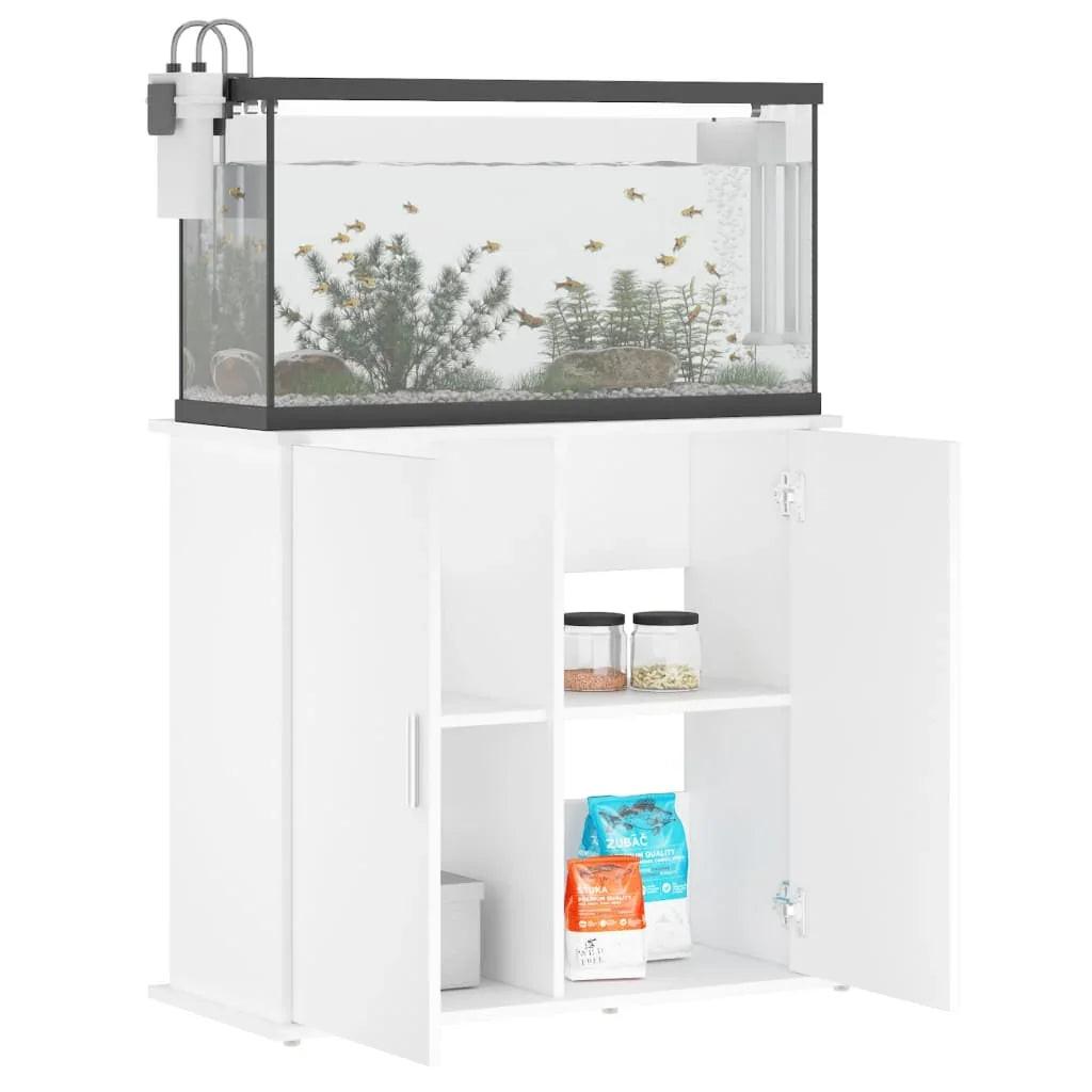 NNEVL Aquarium Stand White 81x36x73 cm Engineered Wood.