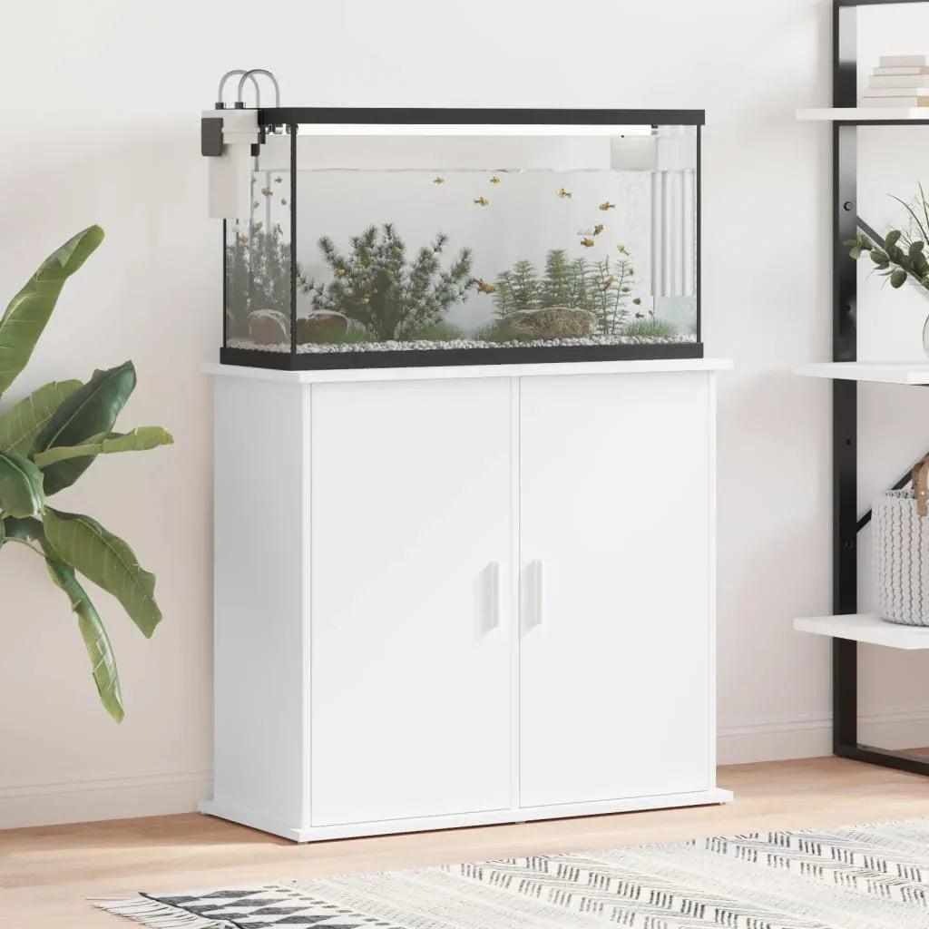 NNEVL Aquarium Stand White 81x36x73 cm Engineered Wood.