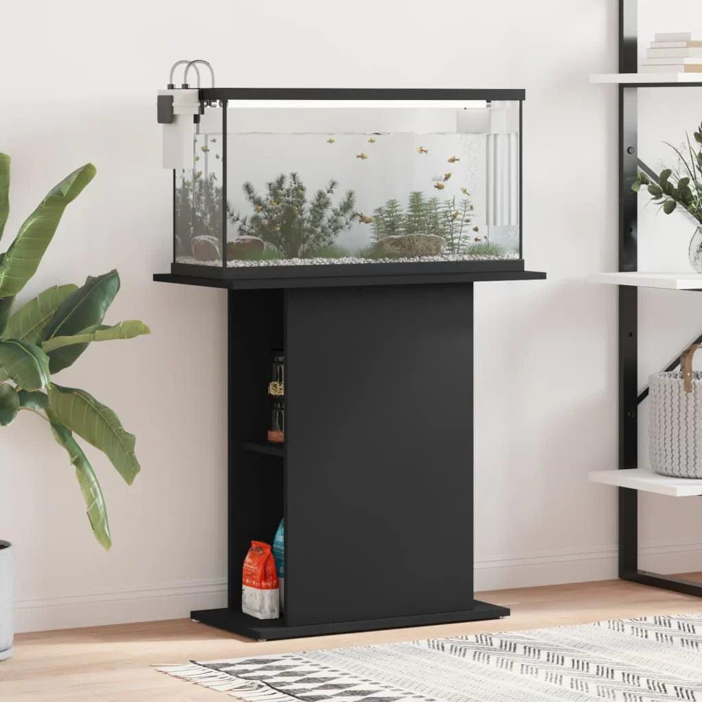 NNEVL Aquarium Stand Black 75x36x72.5 cm Engineered Wood.