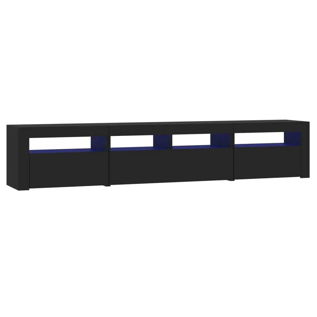 NNEVL TV Cabinet with LED Lights Black 210x35x40 cm.