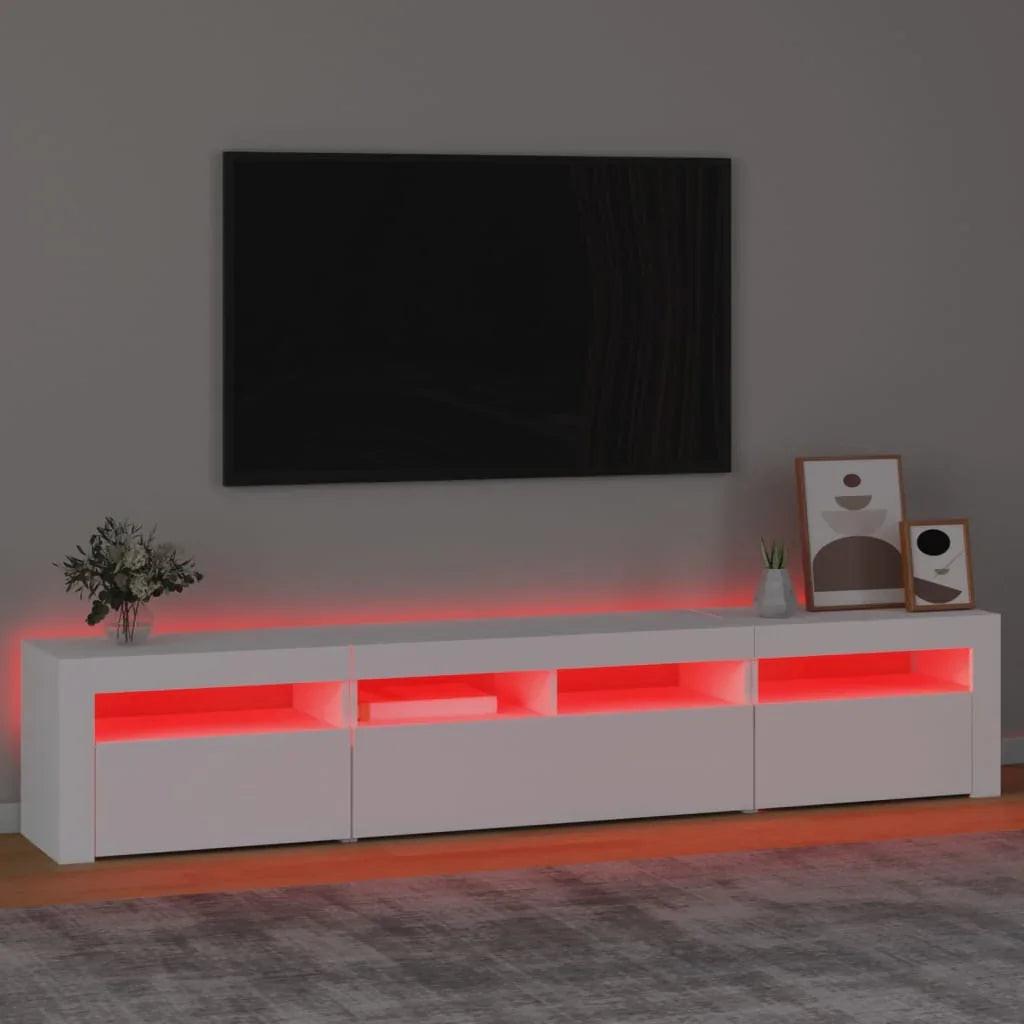 NNEVL TV Cabinet with LED Lights Black 210x35x40 cm.