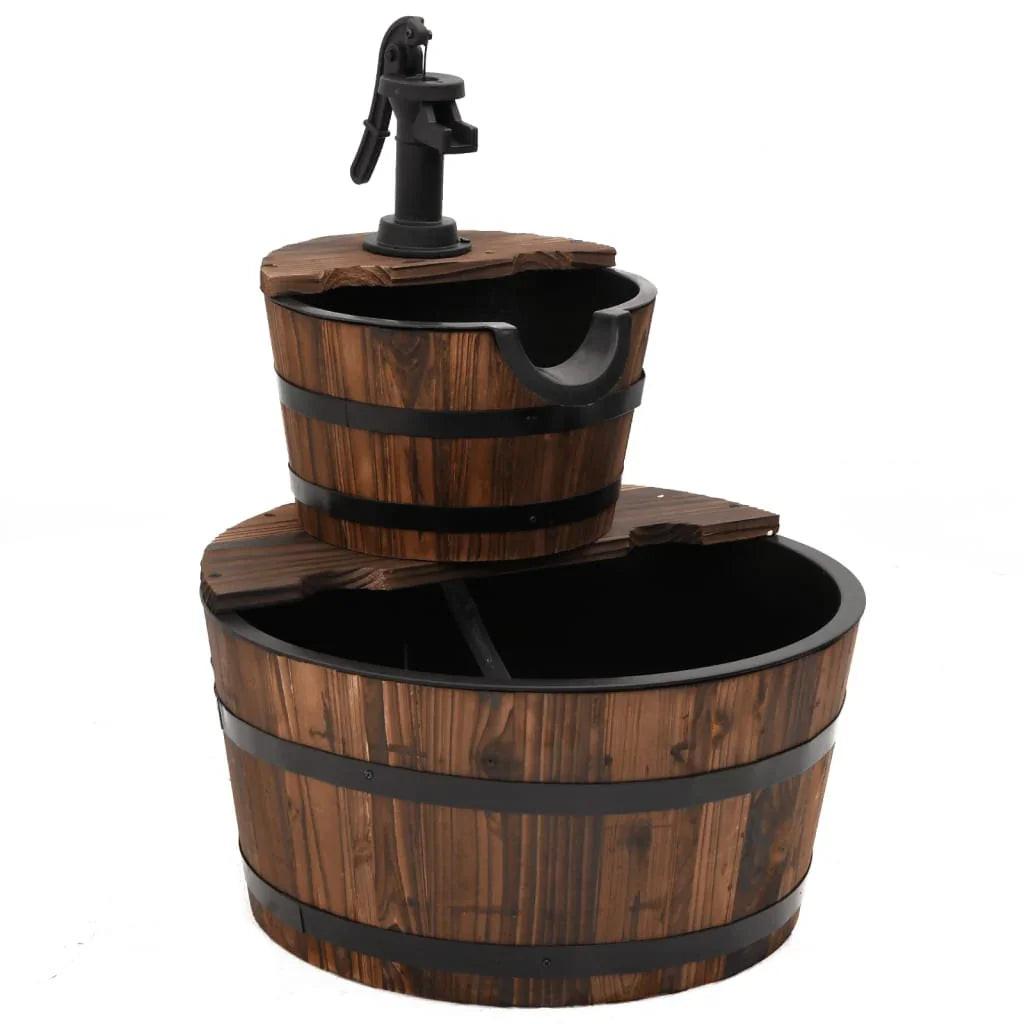 NNEVL Water Fountain with Pump 44.5x44.5x58 cm Solid Wood Fir.