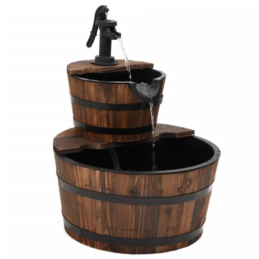 NNEVL Water Fountain with Pump 44.5x44.5x58 cm Solid Wood Fir.