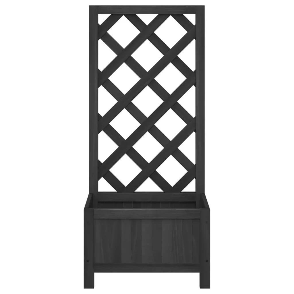 NNEVL Planter with Trellis Black Solid Wood Fir.