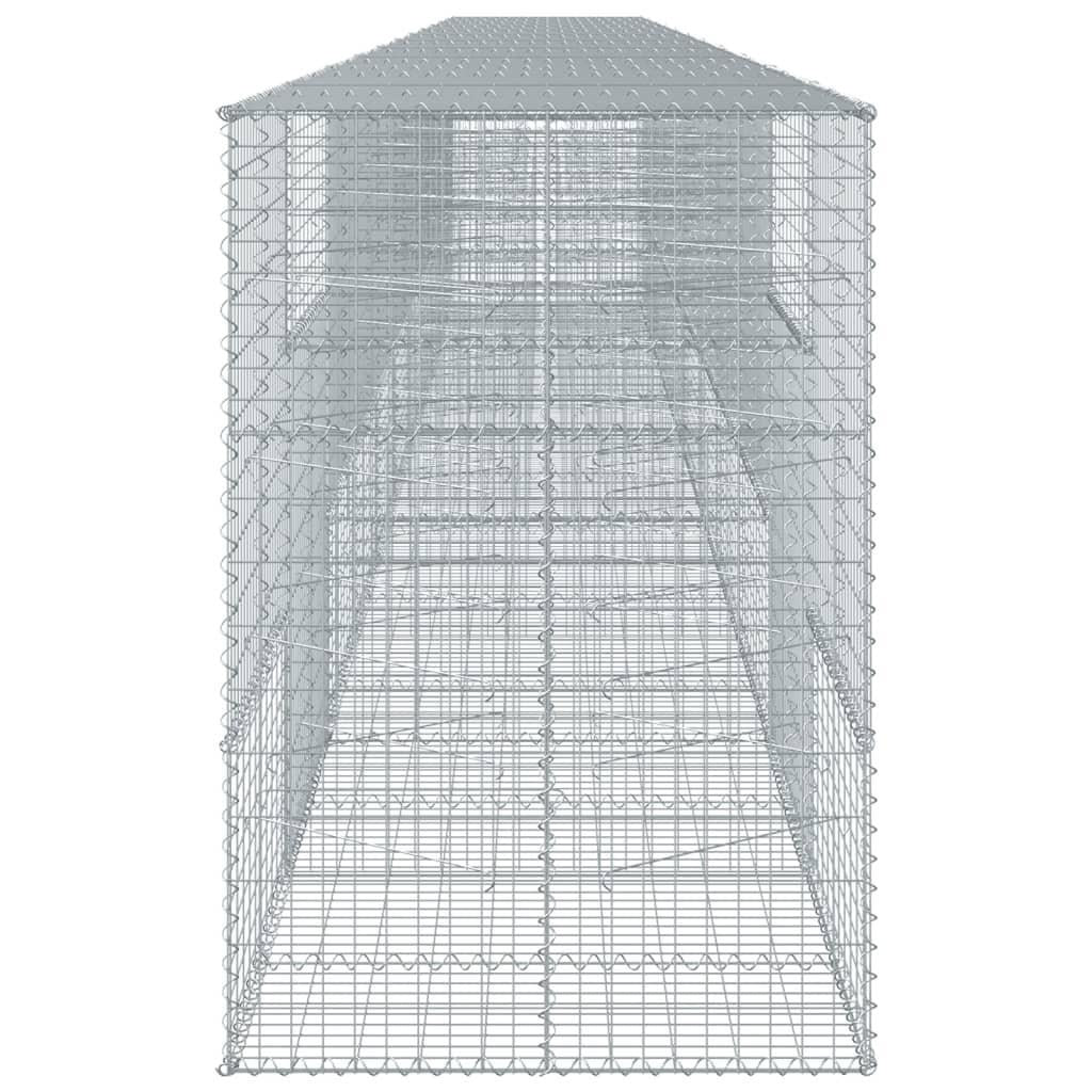 NNEVL Gabion Basket with Cover 1100x100x150 cm Galvanised Iron.