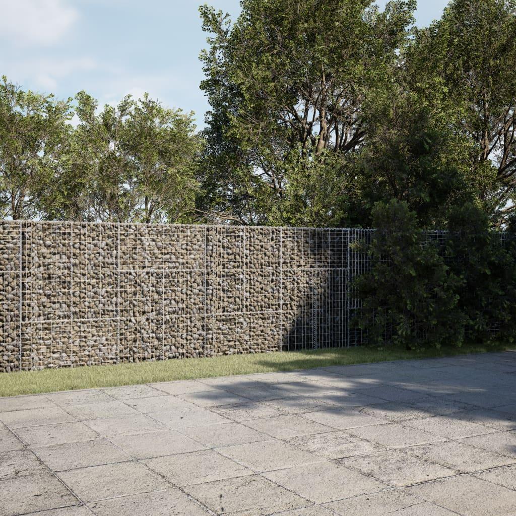 NNEVL Gabion Basket with Cover 1100x100x150 cm Galvanised Iron.