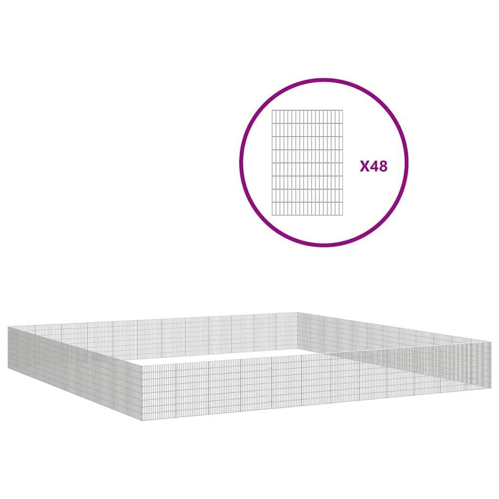 NNEVL Free Range Animal Enclosure 48-Panel 54x80 cm Galvanised Iron.