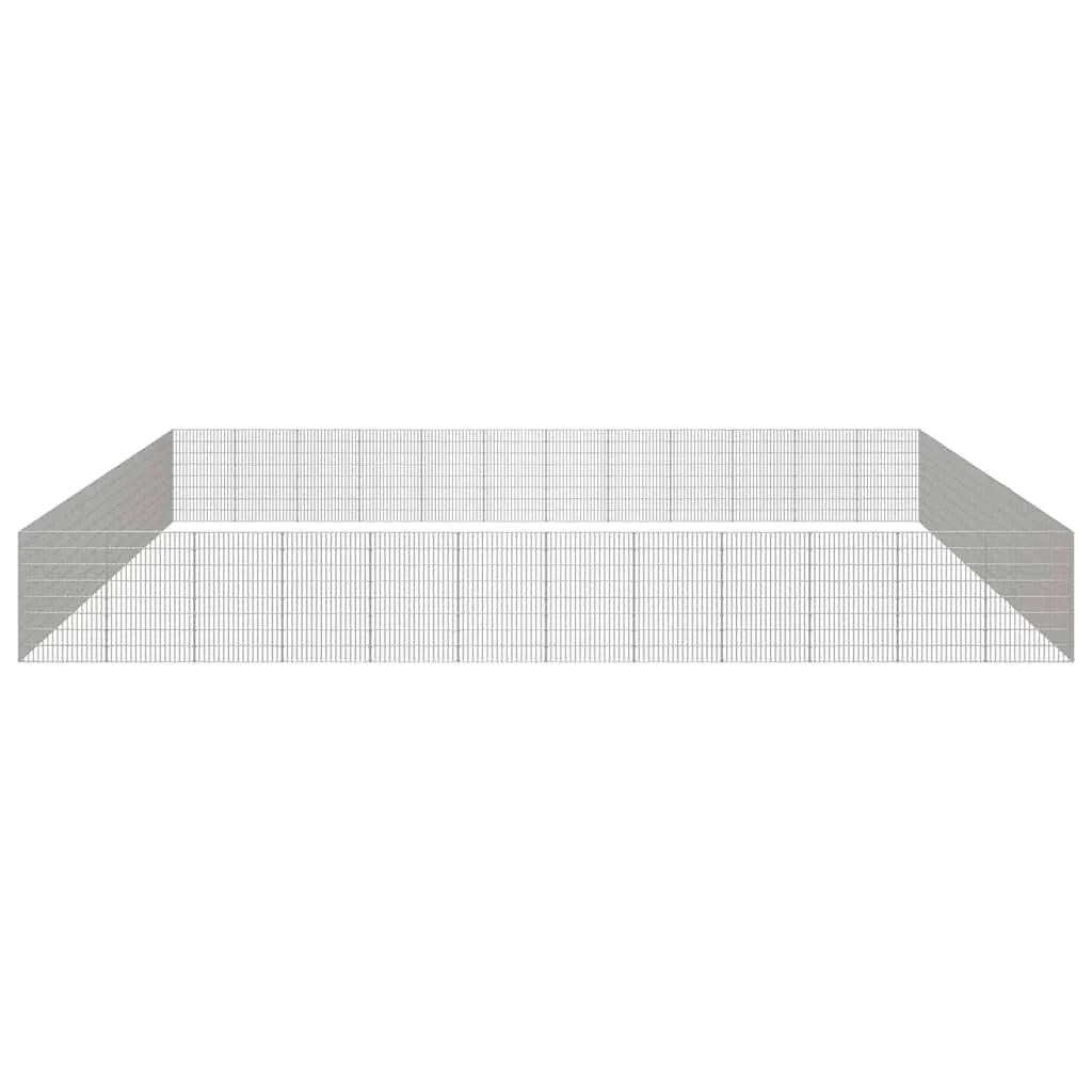 NNEVL Free Range Animal Enclosure 48-Panel 54x80 cm Galvanised Iron.