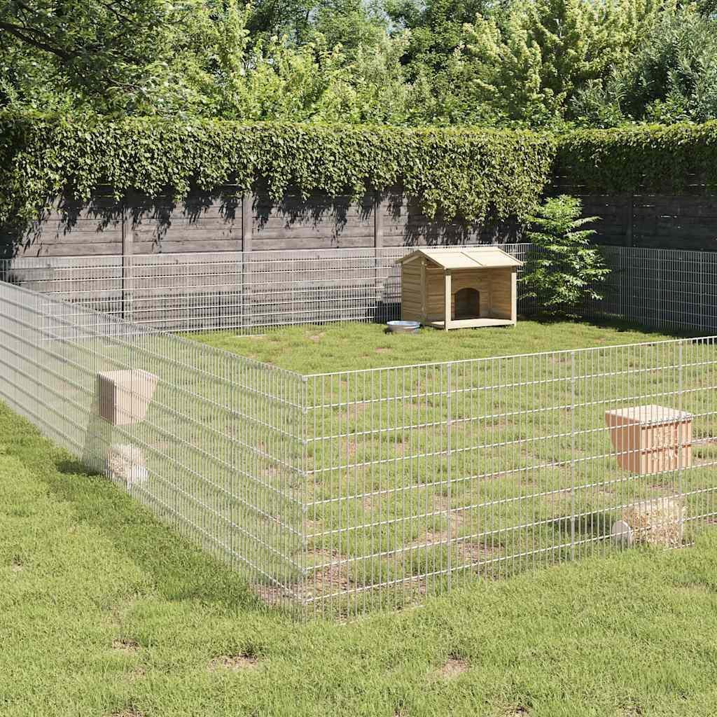 NNEVL Free Range Animal Enclosure 48-Panel 54x80 cm Galvanised Iron.