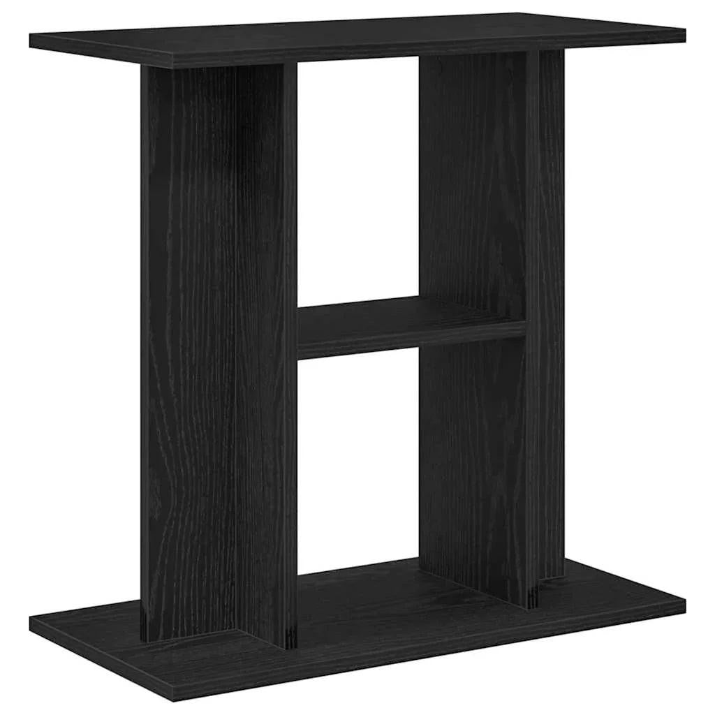 NNEVL Aquarium Stand Black Oak 60x30x60 cm Engineered Wood.
