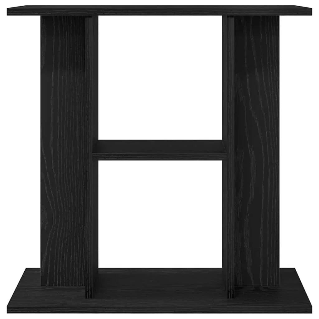 NNEVL Aquarium Stand Black Oak 60x30x60 cm Engineered Wood.