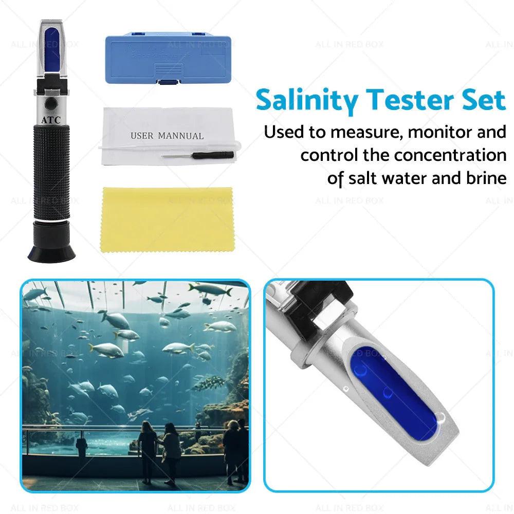 0-100percent Salinity Refractometer Meter Aquarium Sea Salt Water Tester for Aquarium.