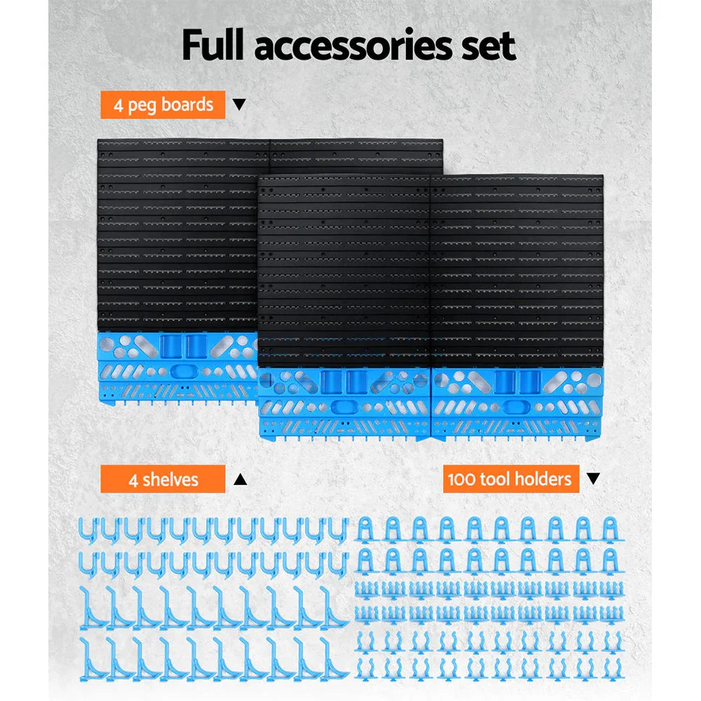 NNEDSZ  108 Storage Bin Rack Wall Mounted Tools Organiser Peg Wall Bench Garage.