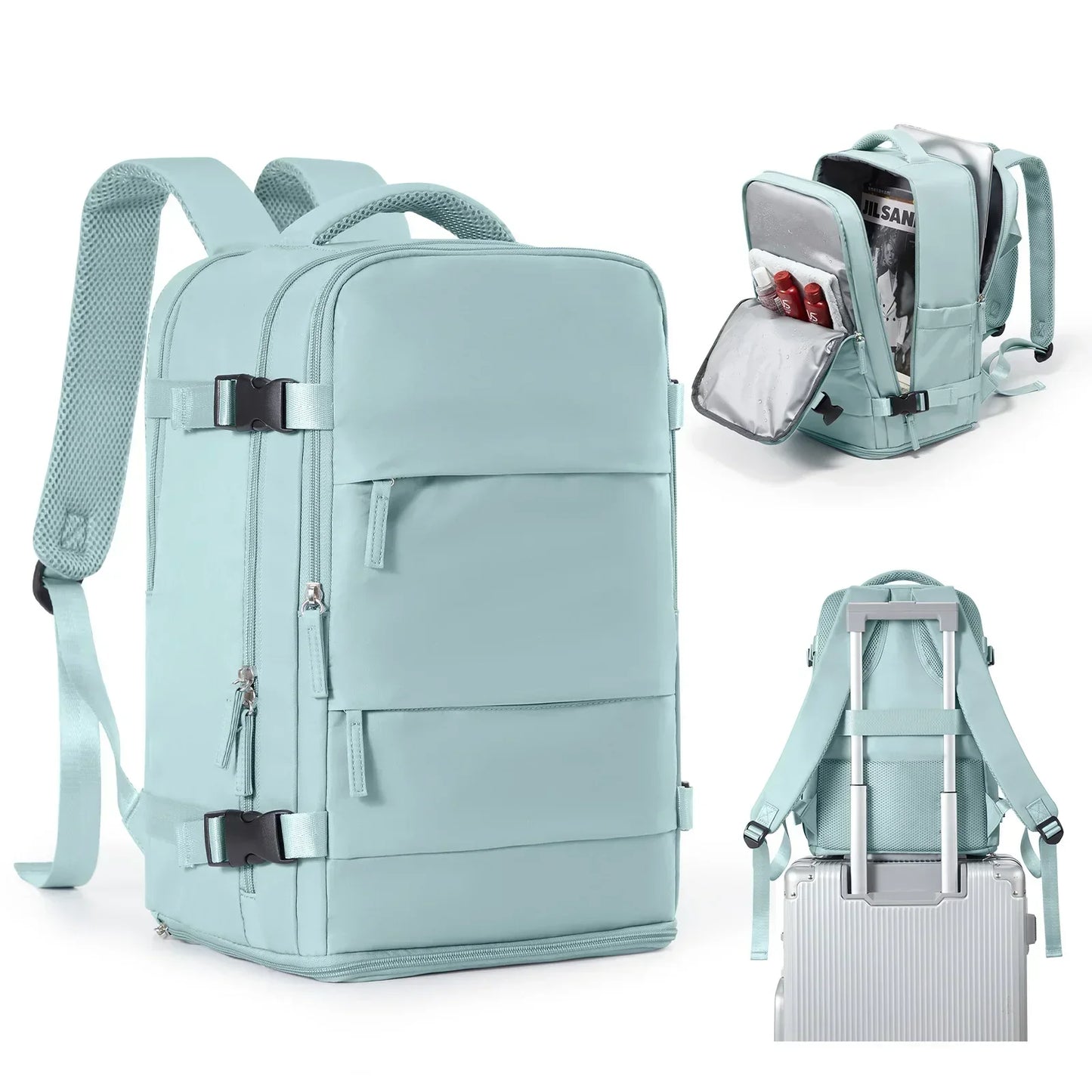 Waterproof Backpack Air Cushion Support Blue.