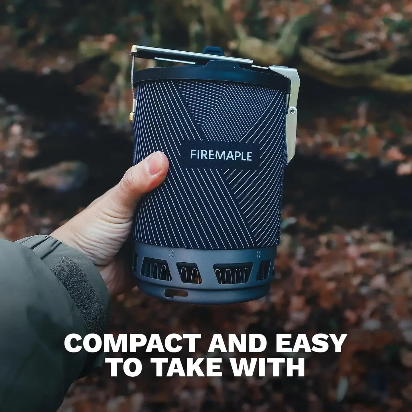 All-in-One Camping Stove with Piezo Ignition Black.