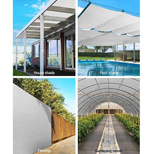 NNEDSZ 90% Shade Cloth 3.66x30m Shadecloth Wide Heavy Duty White.