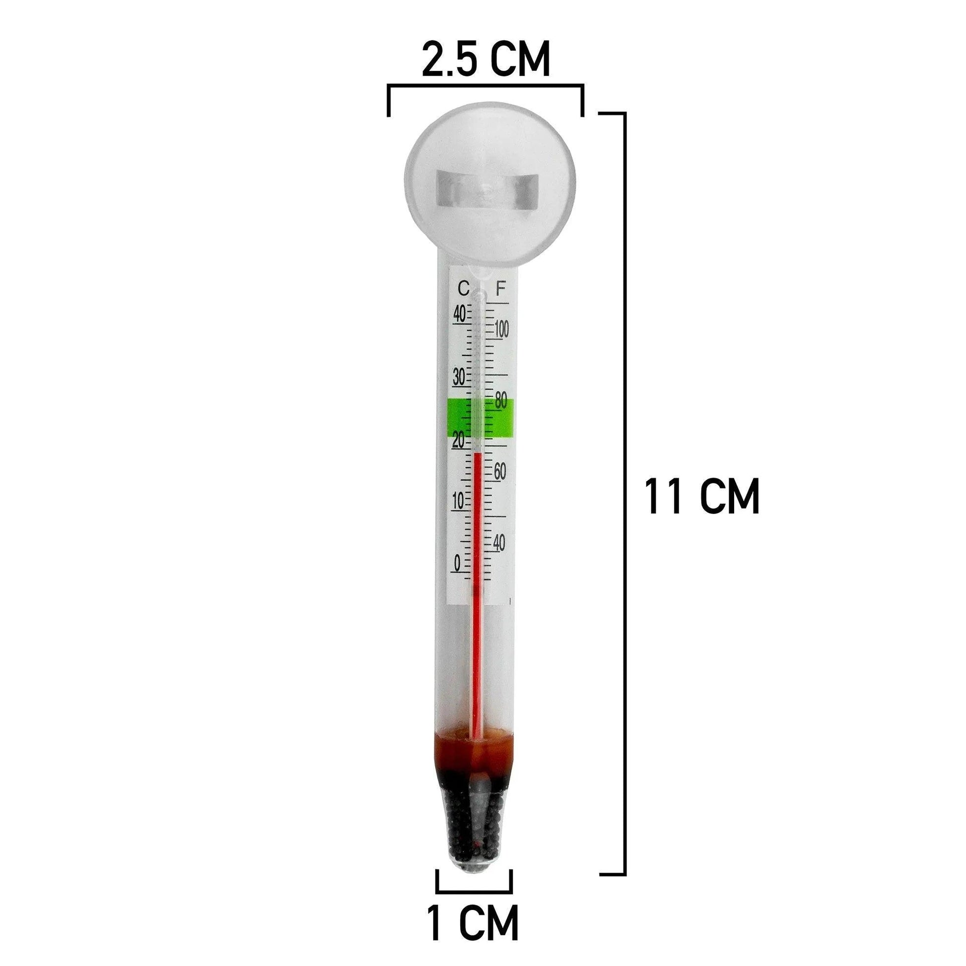 Glass Aquarium Thermometer with Suction Cup.
