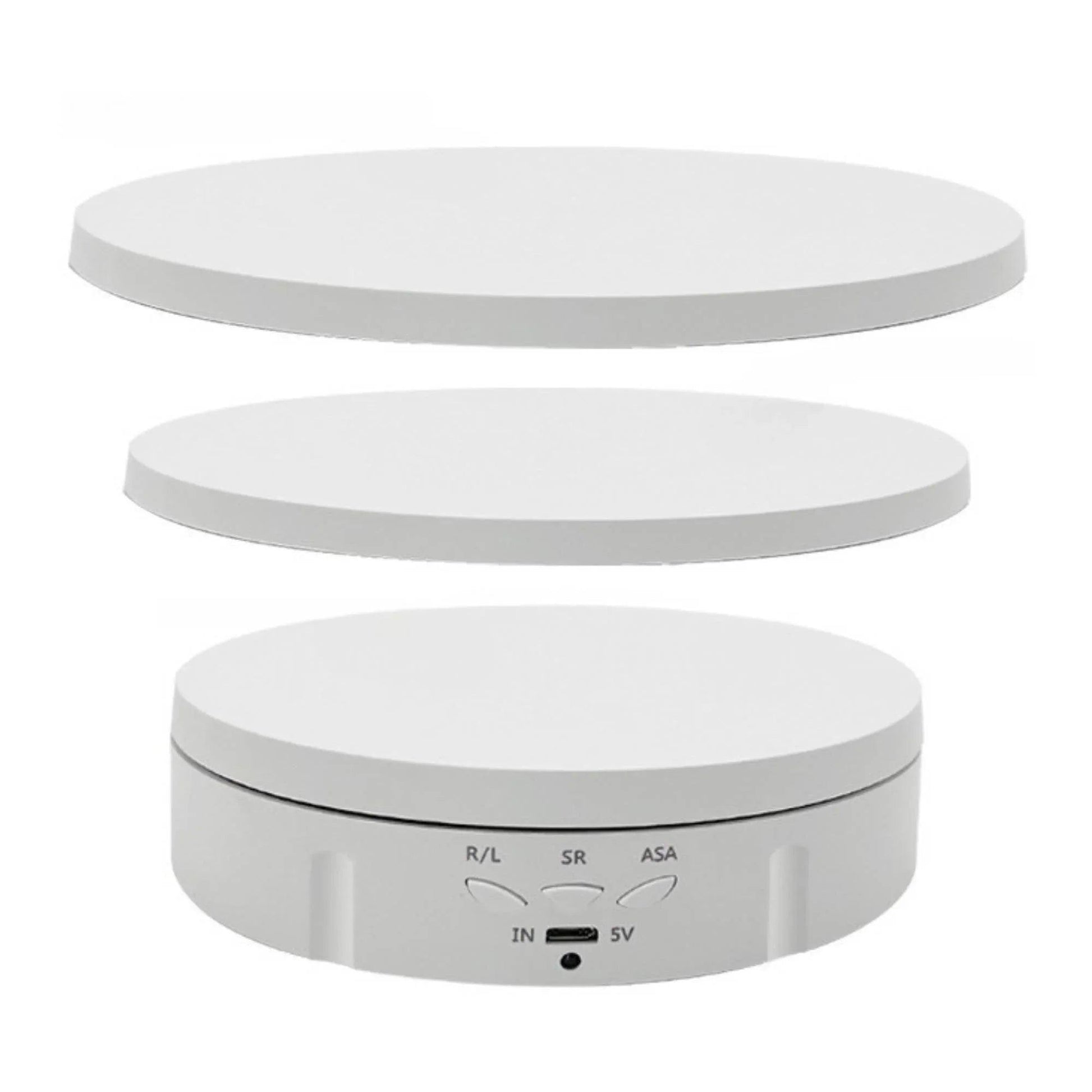 Tooleroo Electric 360 Rotating Product Display Stand White for Merchandise Video.