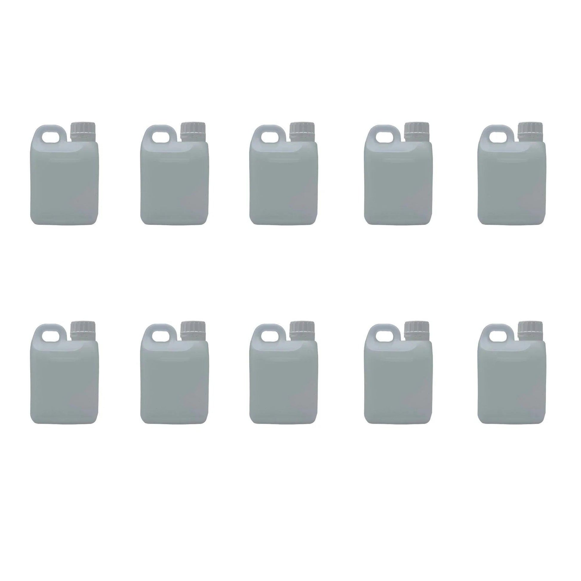 NNEDSZ 10x 1L Natural Bottle HDPE + TE Cap Jerry Can - Empty Plastic Chemical Food.