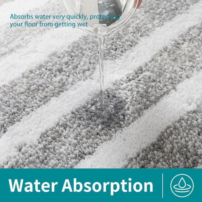 NNEDSZ Gray gradient Absorbent Striped Bathroom Rug - Non-Slip Bath Mat for Bathroom, Toilet & Shower Room Entrance 60x90cm.