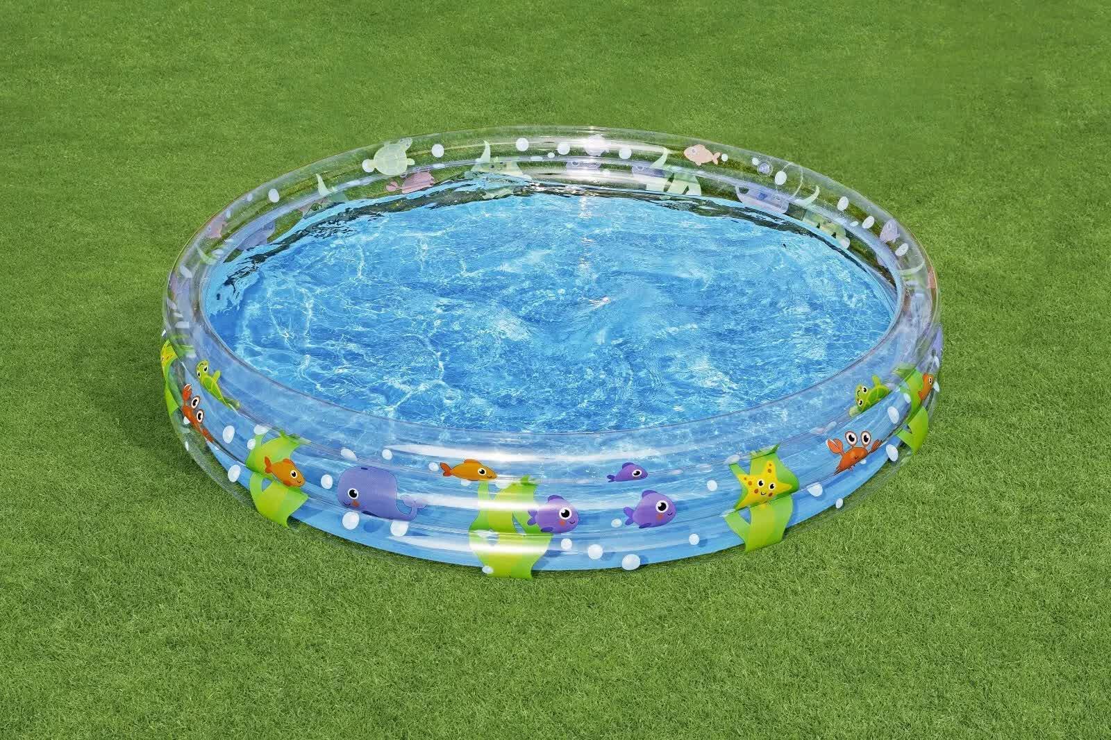 NNEDSZ Bestway 1.83m x H33cm Deep Dive 3-Ring Inflatable Play Pool.