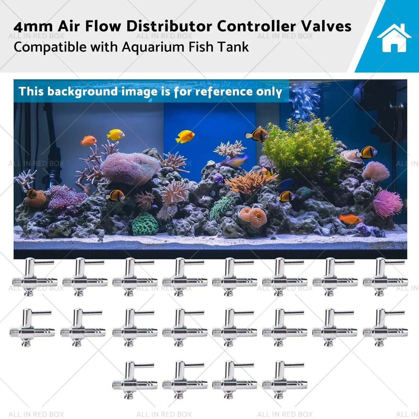 4mm Air Flow Distributor Controller Valves for Aquarium Fish Tank Pond Pump Hose.