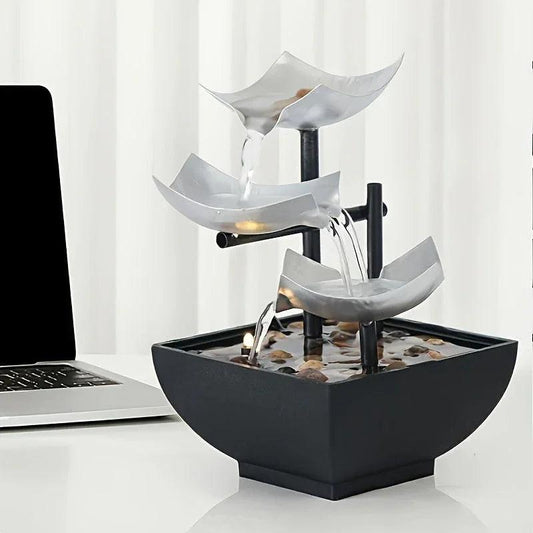 NNETM USB Metal Flower Desktop Fountain for Home Office.