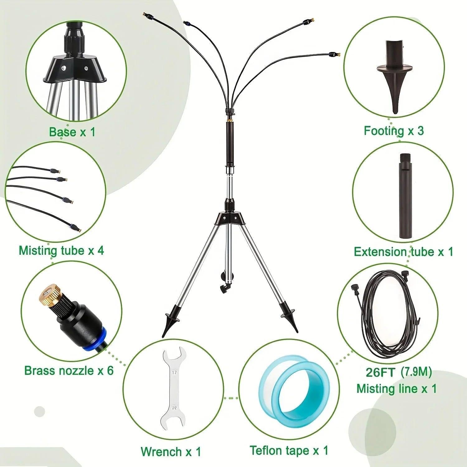 NNETM Outdoor Misting Stand for Patio & Pool.