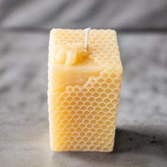 Beeswax Pillar Candles | Honeycomb Design.