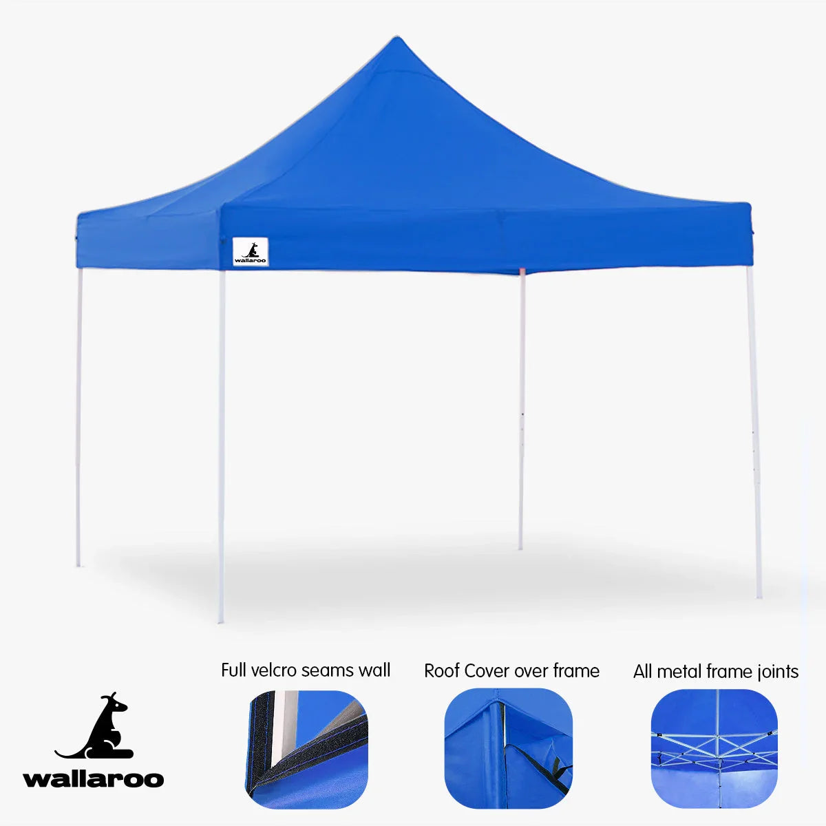 NNEDPE Gazebo Tent Marquee 3x3 PopUp Outdoor Wallaroo - Blue.