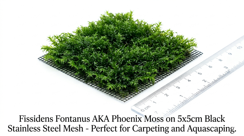 Fissidens Fontanus (On a 5x5cm Black Stainless Steel Mesh)